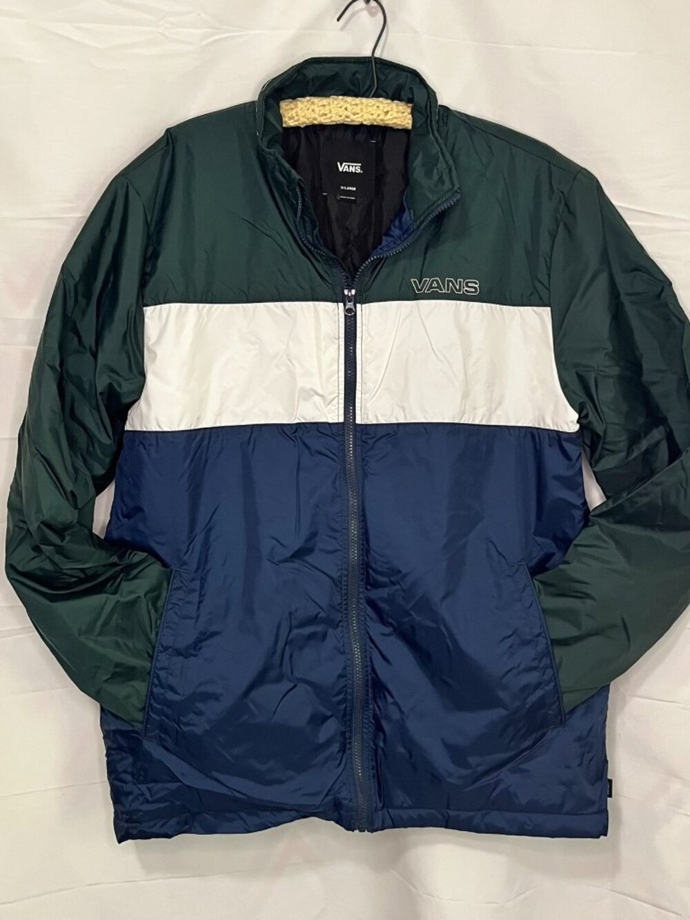 Vans Starboard mockneck Off The Wall Jacket coat puffer Green Blue White XL